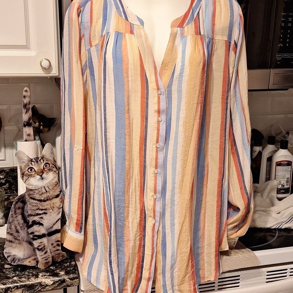 q Zac & Rachel Button Down Shirt Size 3X.  NWT